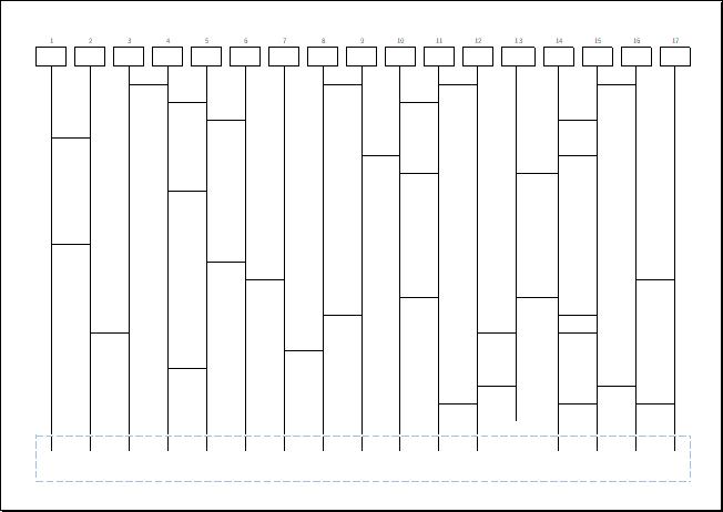 Excelで作成したあみだくじ（MAX：17名）